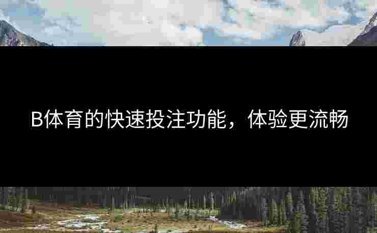 B体育的快速投注功能，体验更流畅